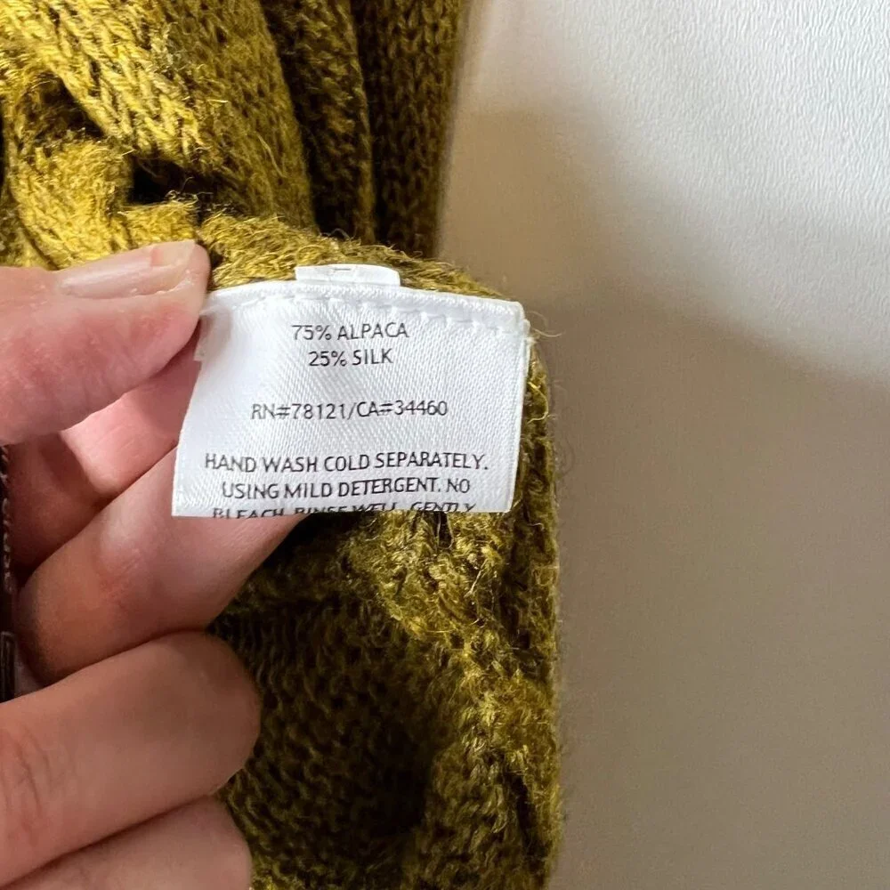 Eileen‎ fisher Italian alpaca and silk green open cardigan women’s medium
